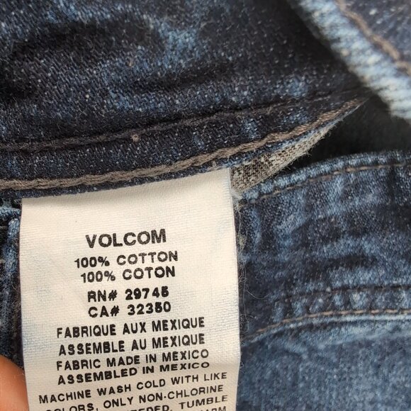 Volcom Men's Blue Denim Jeans Roadhouse Juan Boot Leg Diamond Embroidery Size 29 - Picture 8 of 10